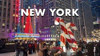 New York Christmas Walk 2023 - Sixth Ave, Radio City Music Hall, Macy's, Bryant Park, & Big Crowds