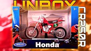 آنباکسینگ ماکت موتور هونداcr250rویلی۱/۱۸|Unboxing Welly Honda CR250R 1:18