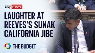 Chancellor jokes about private jets, Rishi Sunak and California | Budget 2024