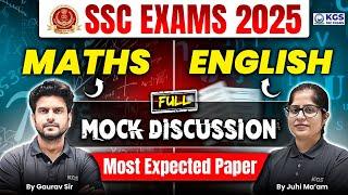 SSC EXAMS 2025 English & Maths Full Mock Discussion | Most Expected Paper | Juhi Mam & Gaurav Sir