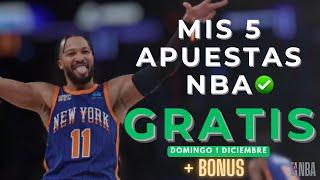 MIS 5 APUESTAS NBA GRATIS 01 DICIEMBRE 2024 +BONUS ‑ 1K SUSCRIPTORES