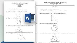 How to create Geometry Question paper in Microsoft Word 2019 || How to make exam paper in ms word