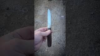 Кованый нож ручной работы.  маленький крепыш из d2. #kitchenknife #кованыйнож