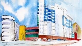 ©.BESEDIN Plein Air Watercolor 14.06.2015, Irkutsk