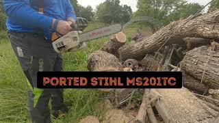 Ported Stihl MS201tc by Buxton Work Saws & Just Send It Saws - Chainsaw Porting Top Handle Arborist