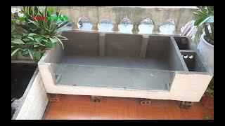 Make an outdoor aquarium with foam boxes