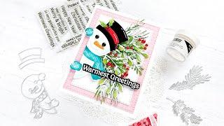 The CUTEST Snowman Card + a Fun Way to Add the Look of Snow to Holiday Projects!