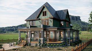  Gorgeous 2 Story Cottage House Design 4 Bedrooms (10x14,5m) | Smart Floor Plan 