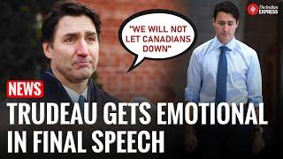 Canada PM Justin Trudeau Breaks Down in Farewell Speech Amid Trade Tensions| Trudeau Farewell Speech