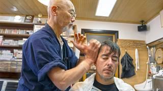 (ASMR) 105-Year-Old Japanese Barbershop: Famous YouTuber Experiences The Skills of Veteran Barber