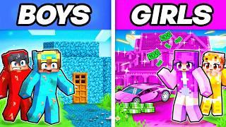 BOYS vs GIRLS MILLIONAIRE House Battle In Minecraft!