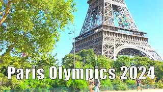 Paris, France  - Hot weather, Paris Olympics 2024 - Paris 4K HDR walk - Paris summer Olympics