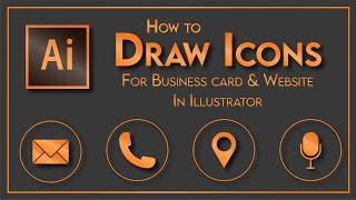 How to draw icons in illustrator | Icon Design | Email icon | Phone icon | Location icon | Mic icon