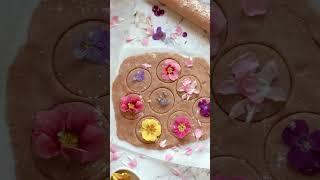 3 ingredient flower pressed shortbread cookies! BEST cookies for spring 