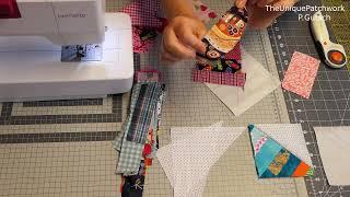 no 057 #Patchwork Strip #Scrappy Hst Block ***super #easy to make