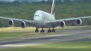 A380 Emirates Landing & Takeoff at Düsseldorf Airport