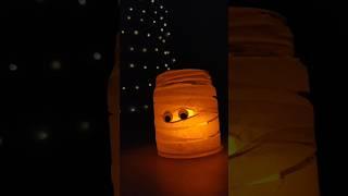 Easy 5mins Mummy jar lantern for Halloween 2023 #shorts #viralyoutubeshorts #bestoutofwastecraft