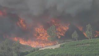 Brush fire burning in Ventura County