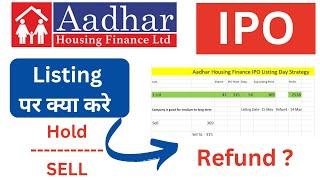 Aadhar Housing Finance IPO Listing Day Strategy | Aadhar ipo listing | Aadhar ipo hold or sell