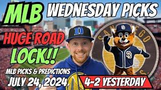 HUGE MLB LOCK!! MLB Picks Today 7/24/2024 | Free MLB Picks, Predictions & Sports Betting Advice