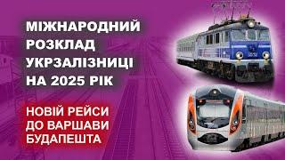 Міжнародний розклад УЗ на 2025 рік - Нові рейси до Варшави, Будапешта, Братислави