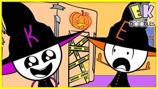 INDOOR TRICK OR TREATING HAUNTED HOUSE! EK Doodles Halloween Box Fort