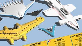 BIG Crazy Looking Aircraft Type & Size Comparison 3D