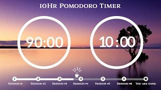 90 Minute Pomodoro TimerMagic forest sound 10-Hour Study ⏱Pomodoro 90/10, 90 min x 6 sets