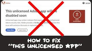 How to remove "Unlicensed Adobe Photoshop ERROR"