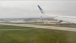 Frontier Airlines A320-NEO descent, landing, and gate arrival in Cleveland ( CLE )