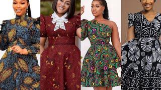 Elegant Short Ankara Gowns Dresses for Ladies; African Ankara Gowns 2025