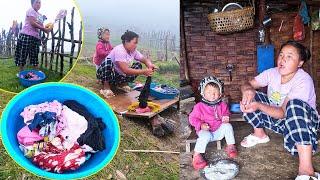 Mom & son's cleaning day || Beaten rice as snacks in the shelter@Manjitamrnati