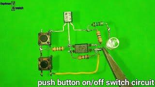 push button on/off switch, using BC557, EL817 optocoupler.