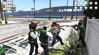 GTA 5 - Franklin, Lamar And The Families TEN STAR COP BATTLE On VAGOS TERRITORY