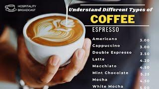 Different types of coffee drinks