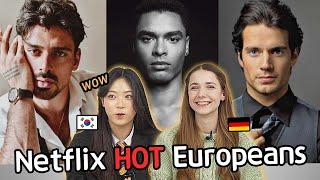 Korean and German Teens React To Netflix HOT European Guys!!