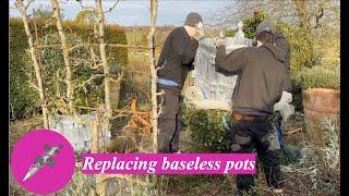 Replacing baseless pots