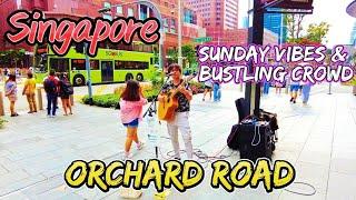 Singapore's Famous Street | Sunday Crowd in Orchard Road | 4K Walking Tour.