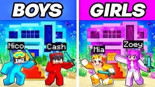 BOYS vs GIRLS UNDERWATER HOUSE Battle In Minecraft!