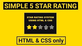5 Star Rating System Using Html and CSS | Webkit Coding