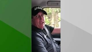 Phil Mickelson takes a shot at Matt Kuchar while driving up Magnolia Lane