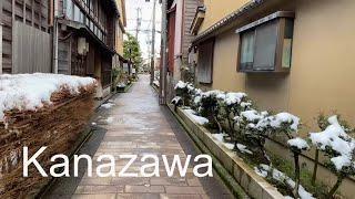 4K JAPAN KANAZAWA Ambient Winter Walk in Higashi-Chaya Tea House District