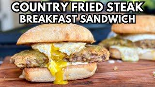 I'm Declaring this BREAKFAST SANDWICH OF THE YEAR - Country Fried Steak Breakfast Sandwich!