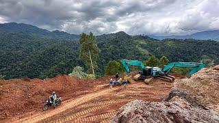 Kondisi terkini di lokasi Proyek Pelebaran Jalan Muaro Aie Alpa 23 Juni 2024