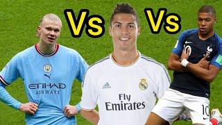 Comparison: Erling Haaland Vs Cristiano Ronaldo Vs Kylian Mbappe.