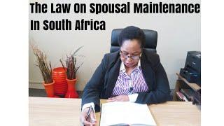 The Law On Spousal Maintenance In South Africa/South African YouTuber