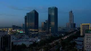 4k Drone. Night Tashkent City