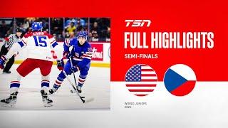 2025 World Junior Championship Semifinal Highlights: Czechia vs. United States