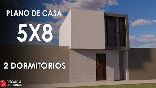 Plano de casa de 5x8 metros