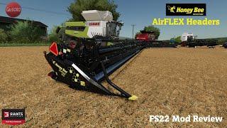 HoneyBee AirFLEX Headers - 4K Version - Farming Simulator 22 Mod Review